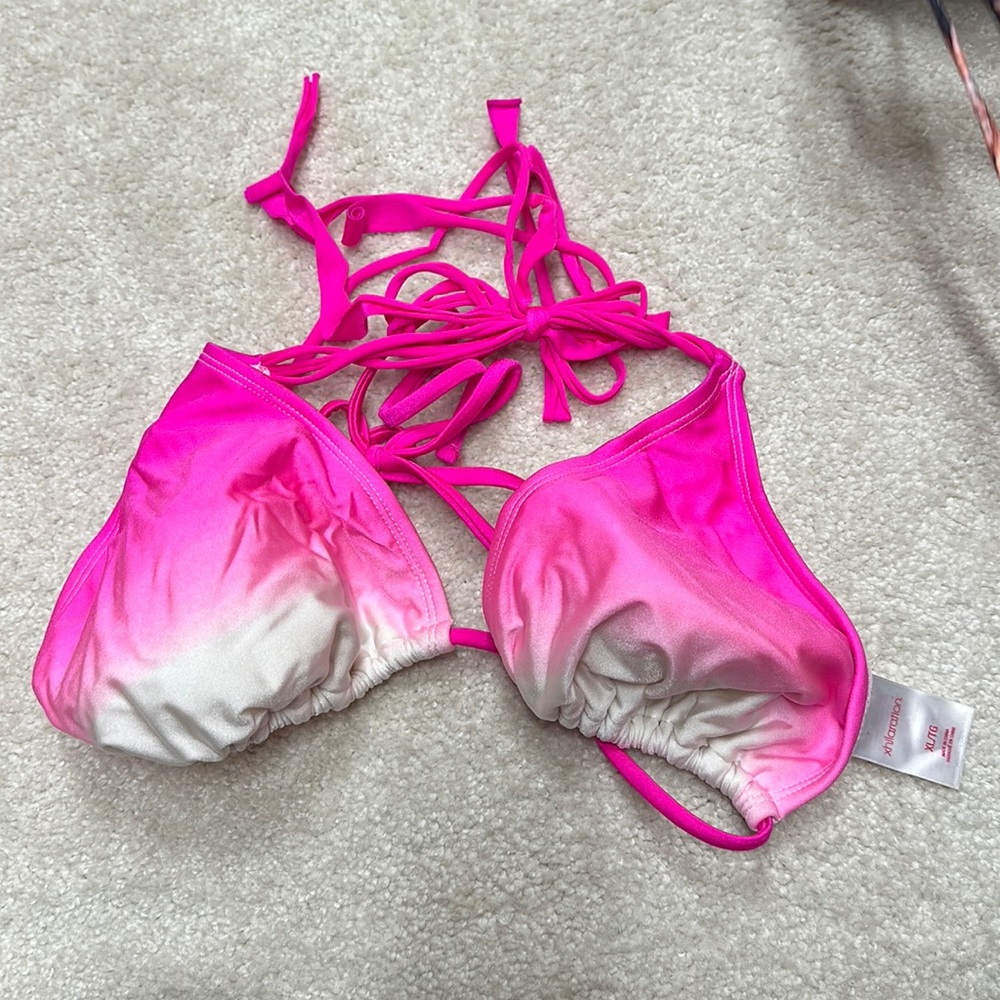 Ombré pink bikini top